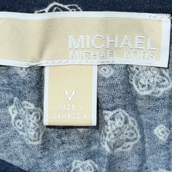 Michael Kors Women’s Navy Blue Bell Sleeve Boho Peasant Top Blouse Size M - Picture 4 of 5